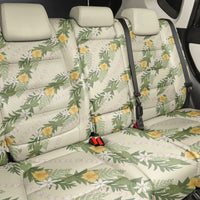 Hawaiian Pikake Maile Lei Back Car Seat Cover Tiare Hibiscus Kalo Palapalai Leaf Beige LT19 - Polynesian Pride