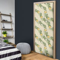 Hawaiian Pikake Maile Lei Door Cover Tiare Hibiscus Kalo Palapalai Leaf Beige LT19 - Polynesian Pride