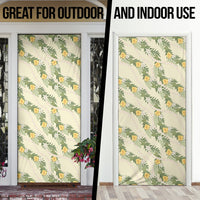 Hawaiian Pikake Maile Lei Door Cover Tiare Hibiscus Kalo Palapalai Leaf Beige LT19 - Polynesian Pride
