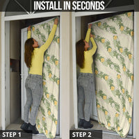 Hawaiian Pikake Maile Lei Door Cover Tiare Hibiscus Kalo Palapalai Leaf Beige LT19 - Polynesian Pride