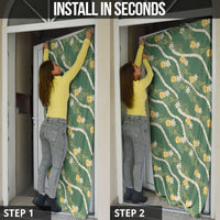 Hawaiian Pikake Maile Lei Door Cover Tiare Hibiscus Kalo Palapalai Leaf Green
