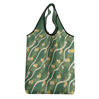 Hawaiian Pikake Maile Lei Grocery Bag Tiare Hibiscus Kalo Palapalai Leaf Green LT19 - Polynesian Pride