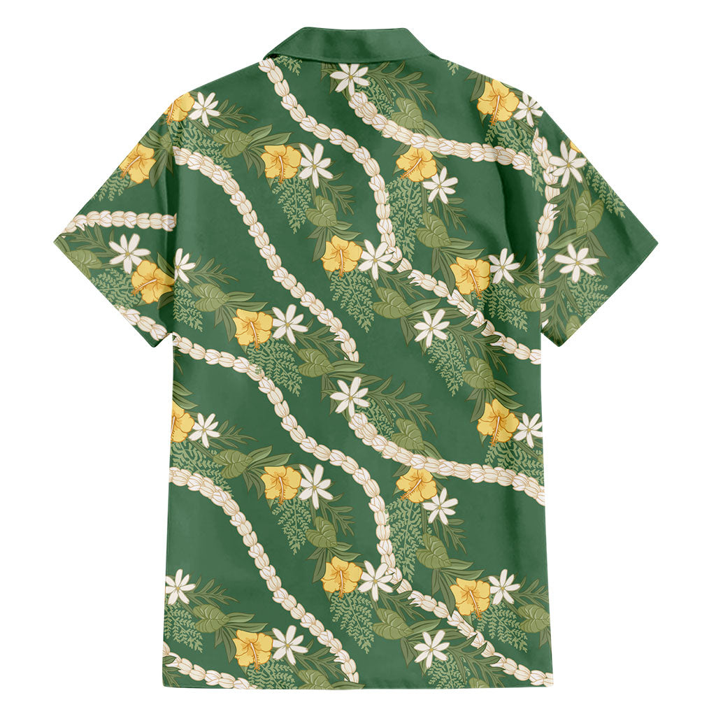 Hawaiian Pikake Maile Lei Hawaiian Shirt Tiare Hibiscus Kalo Palapalai Leaf Green LT19 - Polynesian Pride
