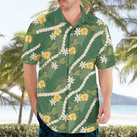 Hawaiian Pikake Maile Lei Hawaiian Shirt Tiare Hibiscus Kalo Palapalai Leaf Green LT19 - Polynesian Pride