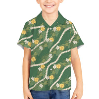 Hawaiian Pikake Maile Lei Hawaiian Shirt Tiare Hibiscus Kalo Palapalai Leaf Green LT19 - Polynesian Pride