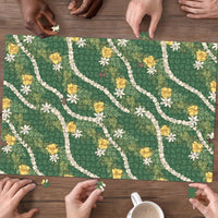 Hawaiian Pikake Maile Lei Puzzle Tiare Hibiscus Kalo Palapalai Leaf Green