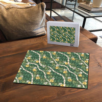 Hawaiian Pikake Maile Lei Puzzle Tiare Hibiscus Kalo Palapalai Leaf Green