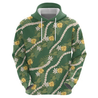 Hawaiian Pikake Maile Lei Zip Hoodie Tiare Hibiscus Kalo Palapalai Leaf Green LT19 - Polynesian Pride