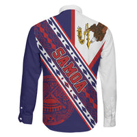 American Samoa Flag Day Family Matching Long Sleeve Bodycon Dress and Hawaiian Shirt Polynesian Tribal Tattoo Eagle Art