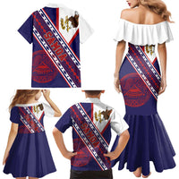 American Samoa Flag Day Family Matching Mermaid Dress and Hawaiian Shirt Polynesian Tribal Tattoo Eagle Art