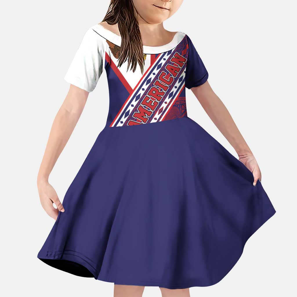 American Samoa Flag Day Family Matching Summer Maxi Dress and Hawaiian Shirt Polynesian Tribal Tattoo Eagle Art