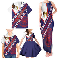 American Samoa Flag Day Family Matching Tank Maxi Dress and Hawaiian Shirt Polynesian Tribal Tattoo Eagle Art
