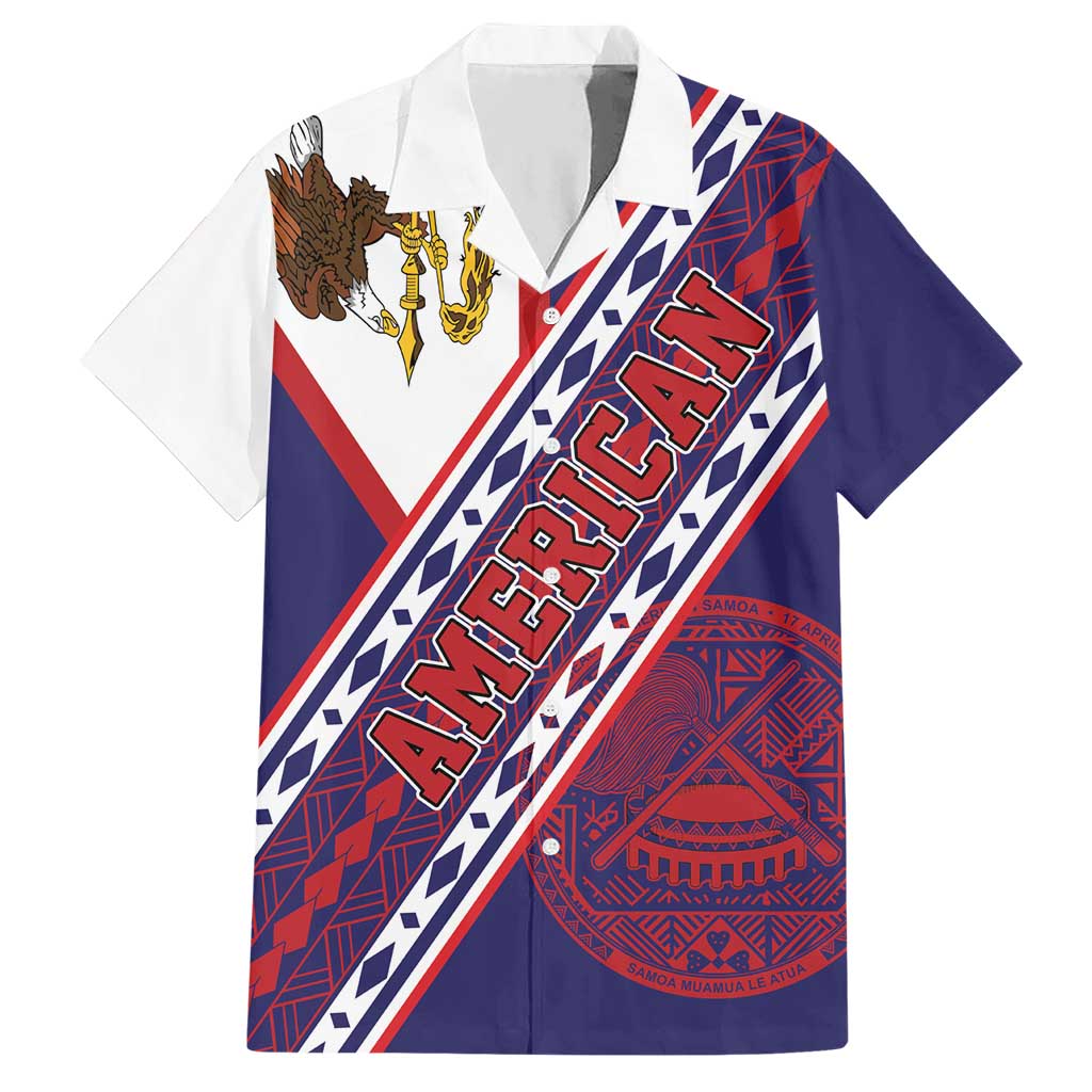 American Samoa Flag Day Hawaiian Shirt Polynesian Tribal Tattoo Eagle Art