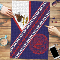 American Samoa Flag Day Puzzle Polynesian Tribal Tattoo Eagle Art