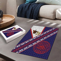 American Samoa Flag Day Puzzle Polynesian Tribal Tattoo Eagle Art
