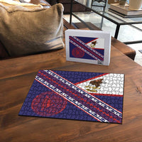 American Samoa Flag Day Puzzle Polynesian Tribal Tattoo Eagle Art