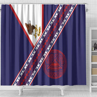 American Samoa Flag Day Shower Curtain Polynesian Tribal Tattoo Eagle Art