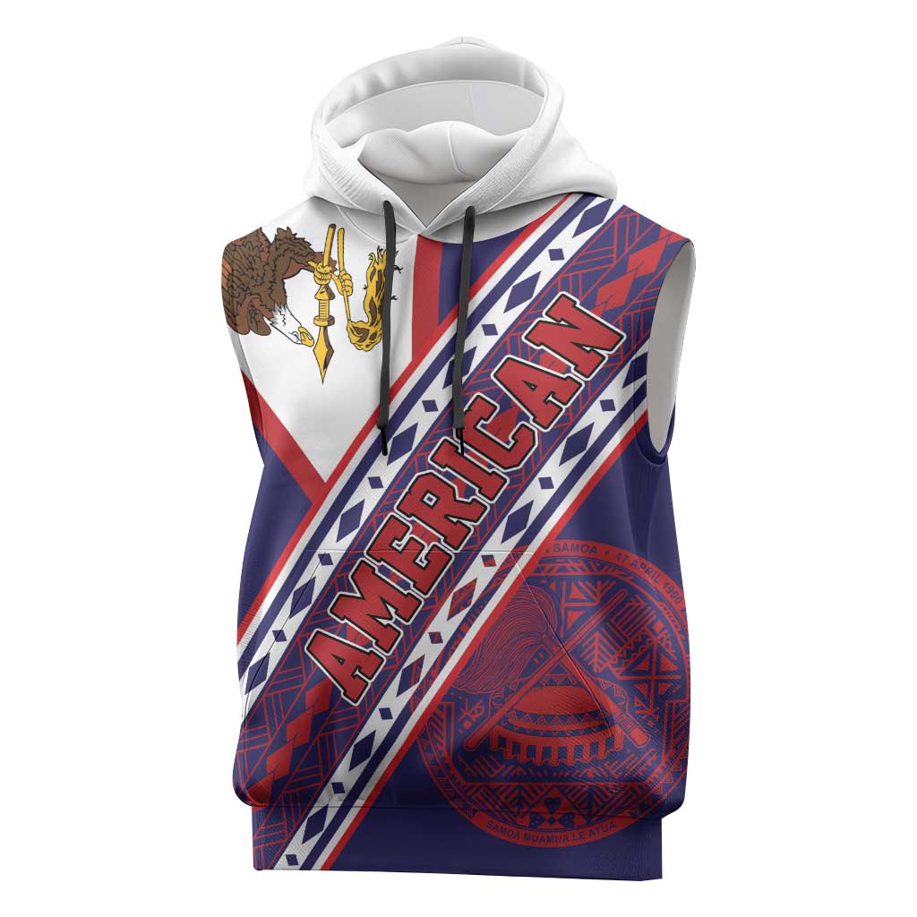 American Samoa Flag Day Sleeveless Hoodie Polynesian Tribal Tattoo Eagle Art
