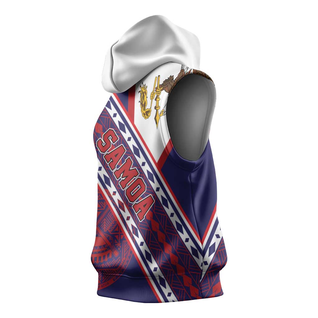 American Samoa Flag Day Sleeveless Hoodie Polynesian Tribal Tattoo Eagle Art