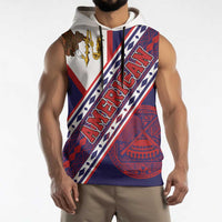 American Samoa Flag Day Sleeveless Hoodie Polynesian Tribal Tattoo Eagle Art
