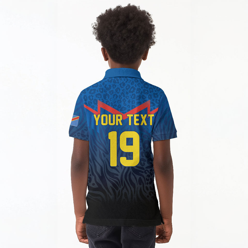 Custom World Football 2026 DR Congo Kid Polo Shirt Les Leopards Coupe du Monde Glory