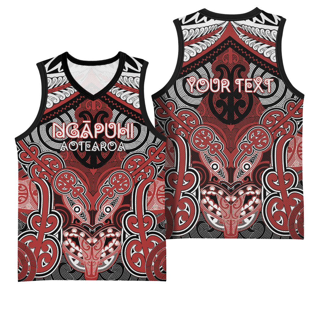 Aotearoa Iwi Ngapuhi Personalised Basketball Jersey Maori Kowhaiwhai Pattern
