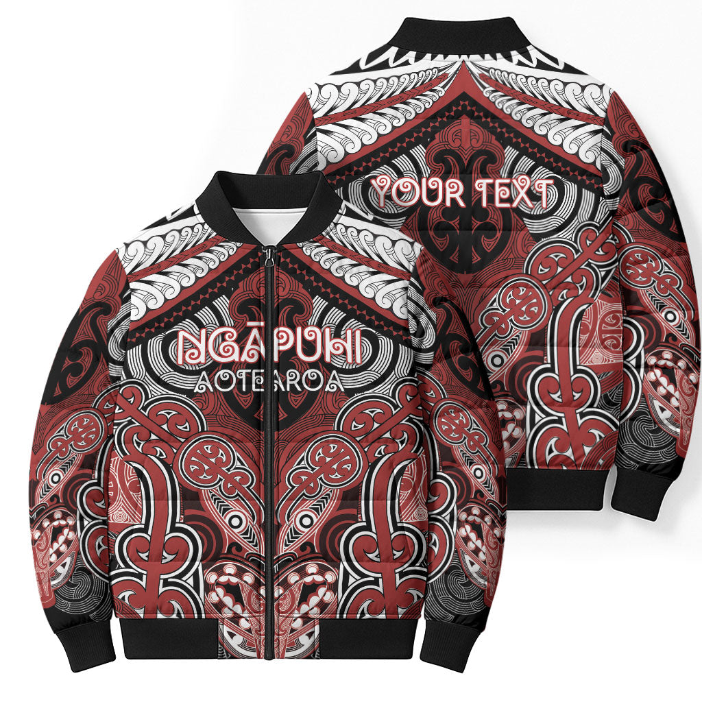 Aotearoa Iwi Ngapuhi Personalised Bomber Puffer Jacket Maori Kowhaiwhai Pattern