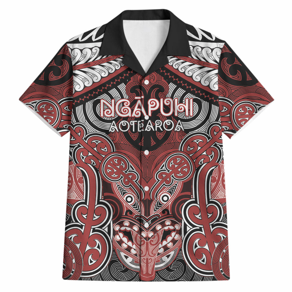 Aotearoa Iwi Ngapuhi Personalised Hawaiian Shirt Maori Kowhaiwhai Pattern LT19 Red - Polynesian Pride