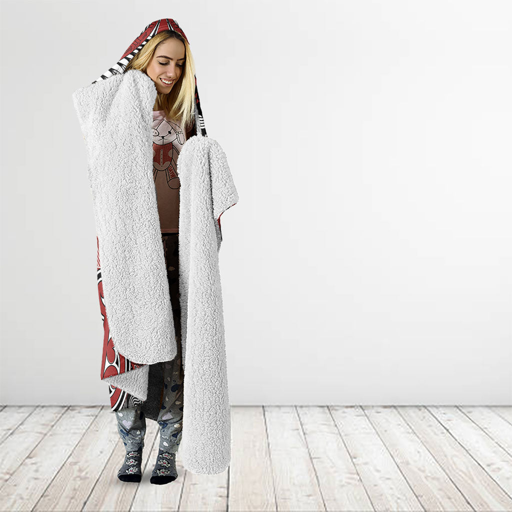Aotearoa Iwi Ngapuhi Hooded Blanket Maori Kowhaiwhai Pattern