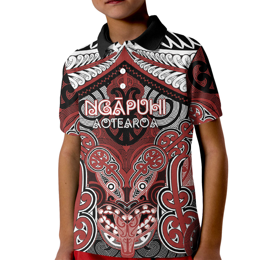 Aotearoa Iwi Ngapuhi Personalised Kid Polo Shirt Maori Kowhaiwhai Pattern
