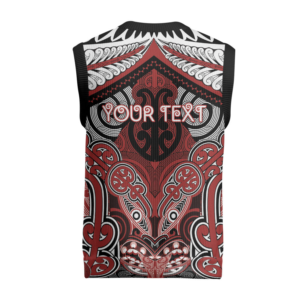 Aotearoa Iwi Ngapuhi Personalised Christmas Knitted V-Neck Vest Maori Kowhaiwhai Pattern
