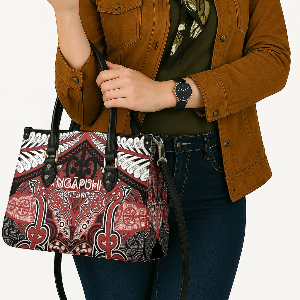 Aotearoa Iwi Ngapuhi Leather Bag Maori Kowhaiwhai Pattern