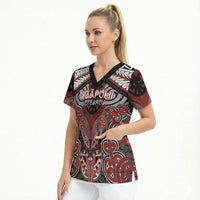 Aotearoa Iwi Ngapuhi Personalised Scrub Top Maori Kowhaiwhai Pattern