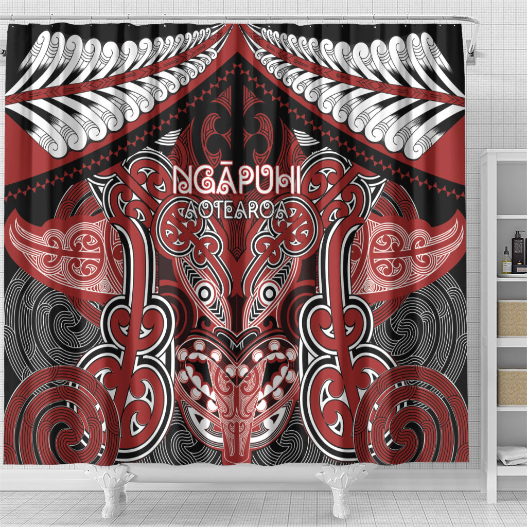 Aotearoa Iwi Ngapuhi Shower Curtain Maori Kowhaiwhai Pattern