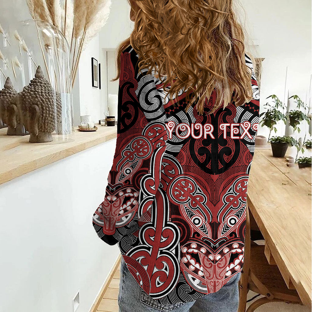 Aotearoa Iwi Ngapuhi Personalised Women Casual Shirt Maori Kowhaiwhai Pattern