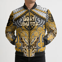 Aotearoa Iwi Ngati Whatua Personalised Bomber Puffer Jacket Maori Kowhaiwhai Pattern