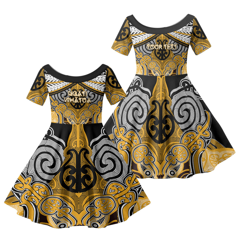 Aotearoa Iwi Ngati Whatua Personalised Family Matching Puletasi and Hawaiian Shirt Maori Kowhaiwhai Pattern