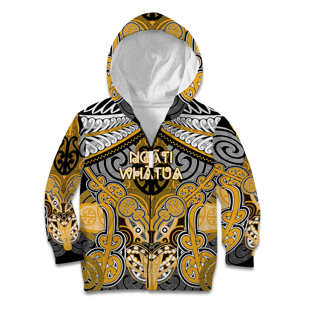 Aotearoa Iwi Ngati Whatua Personalised Kid Hoodie Maori Kowhaiwhai Pattern