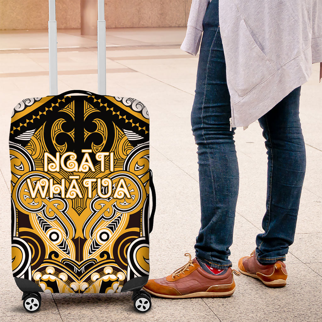 Aotearoa Iwi Ngati Whatua Luggage Cover Maori Kowhaiwhai Pattern LT19 Yellow - Polynesian Pride