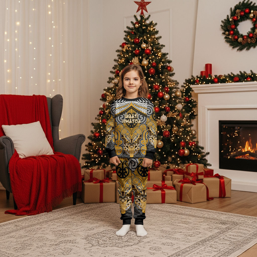 Aotearoa Iwi Ngati Whatua Personalised Christmas Pajama Set Maori Kowhaiwhai Pattern