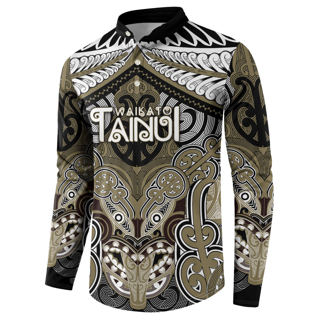 Aotearoa Iwi Waikato Tainui Personalised Button Sweatshirt Maori Kowhaiwhai Pattern