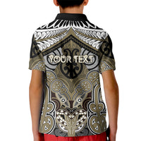 Aotearoa Iwi Waikato Tainui Personalised Kid Polo Shirt Maori Kowhaiwhai Pattern