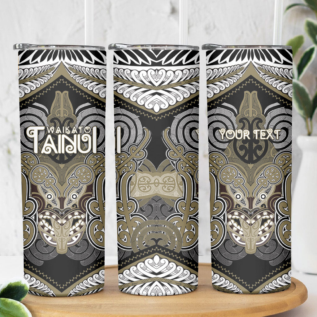 Aotearoa Iwi Waikato Tainui Personalised Skinny Tumbler Maori Kowhaiwhai Pattern