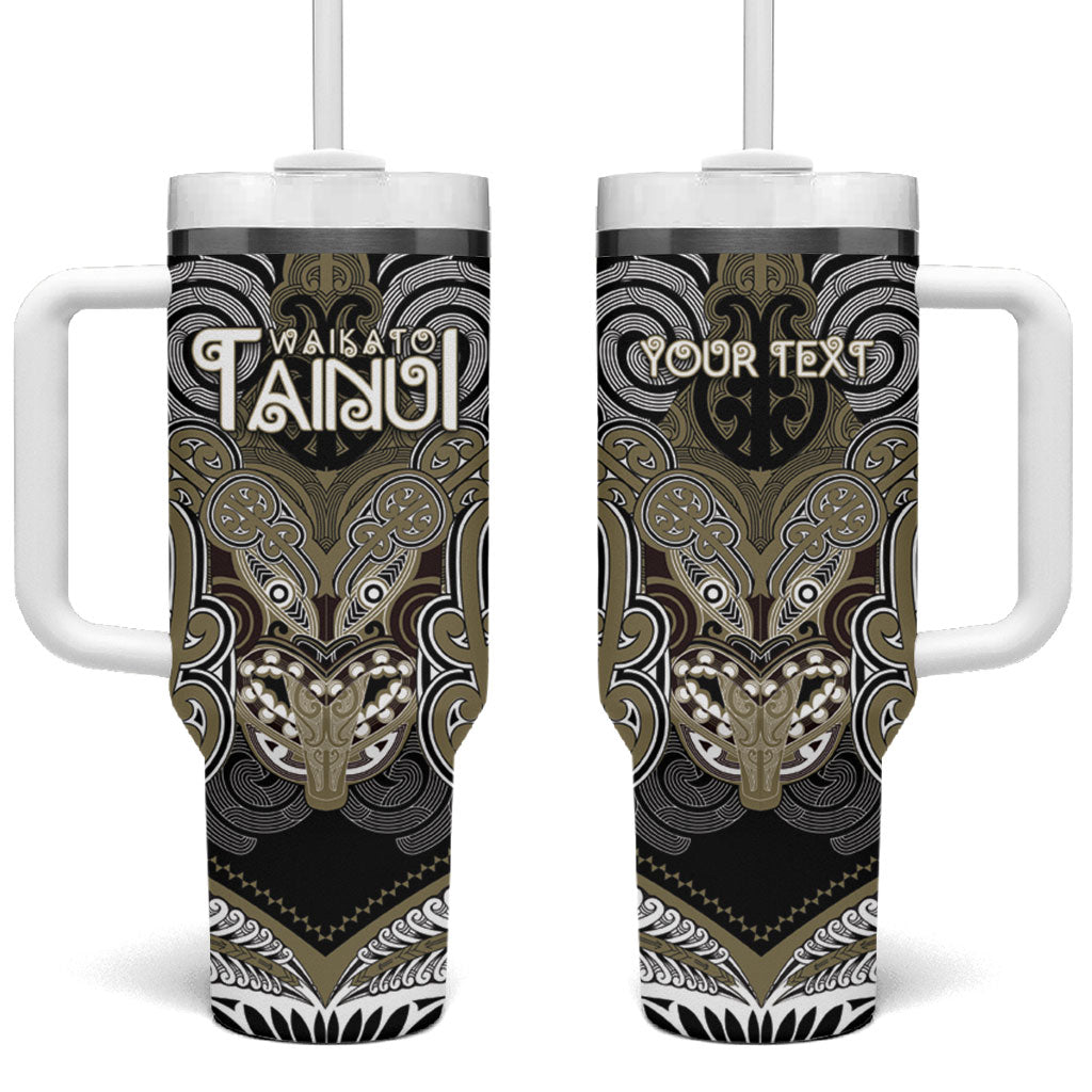Aotearoa Iwi Waikato Tainui Personalised Tumbler With Handle Maori Kowhaiwhai Pattern