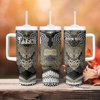 Aotearoa Iwi Waikato Tainui Personalised Tumbler With Handle Maori Kowhaiwhai Pattern