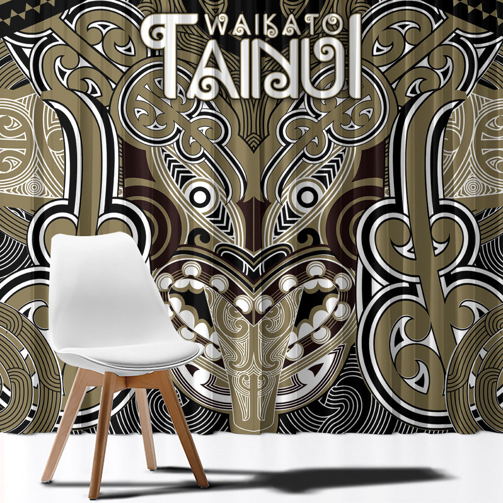 Aotearoa Iwi Waikato Tainui Window Curtain Maori Kowhaiwhai Pattern