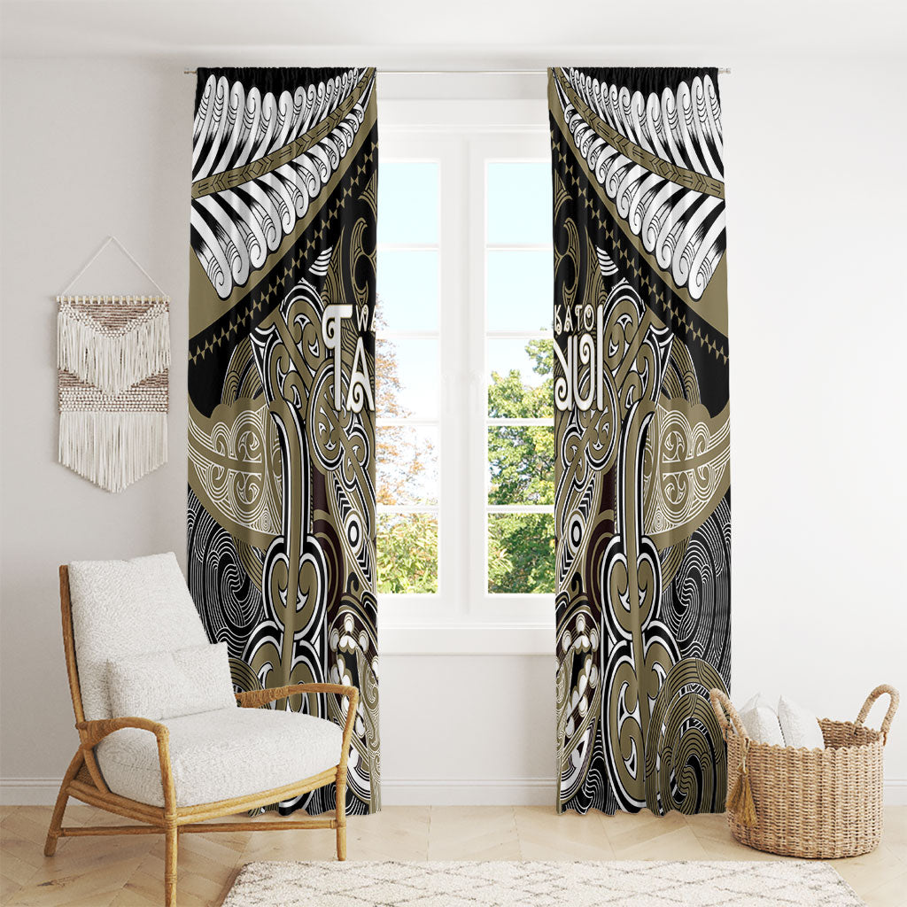 Aotearoa Iwi Waikato Tainui Window Curtain Maori Kowhaiwhai Pattern