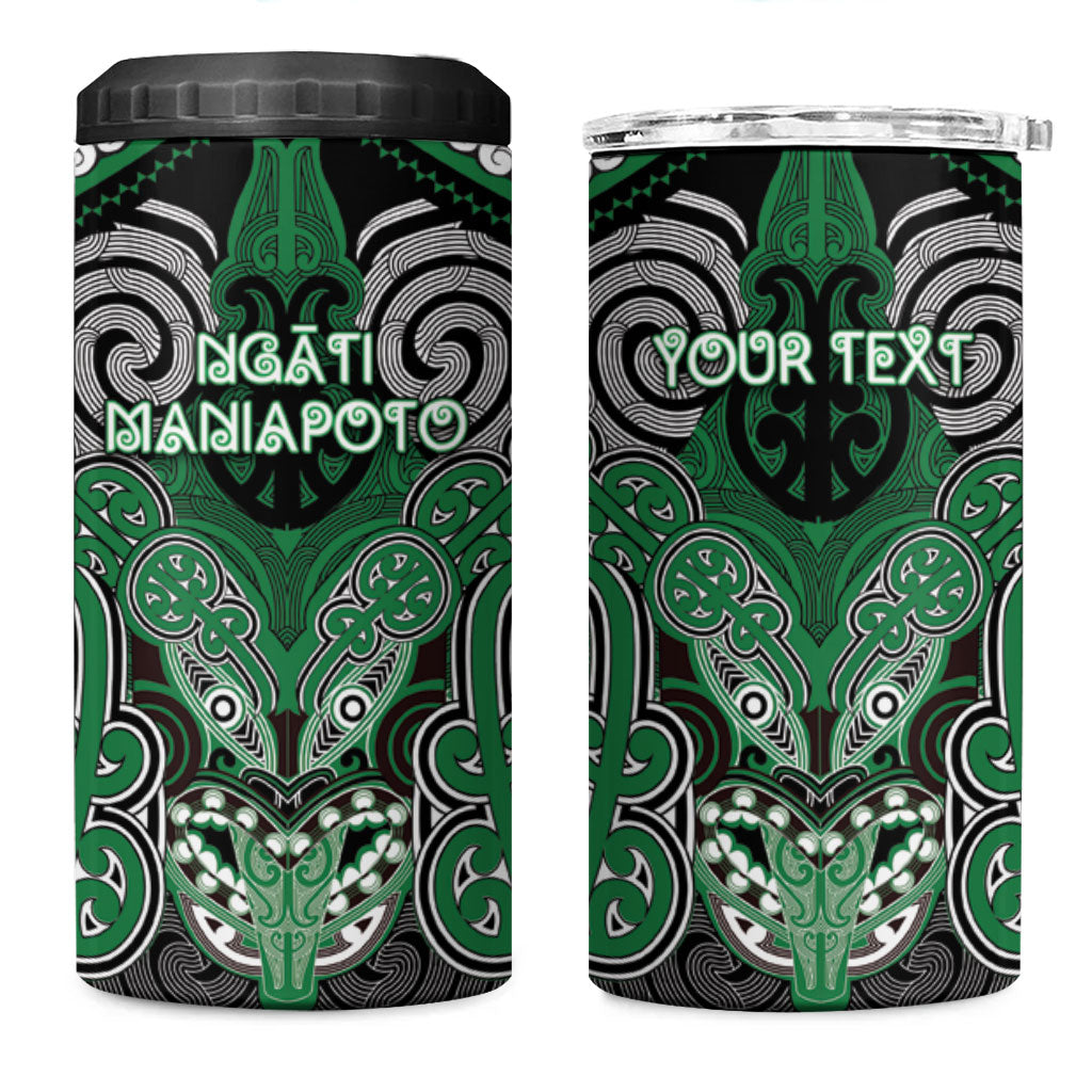 Aotearoa Iwi Ngati Maniapoto Personalised 4 in 1 Can Cooler Tumbler Maori Kowhaiwhai Pattern