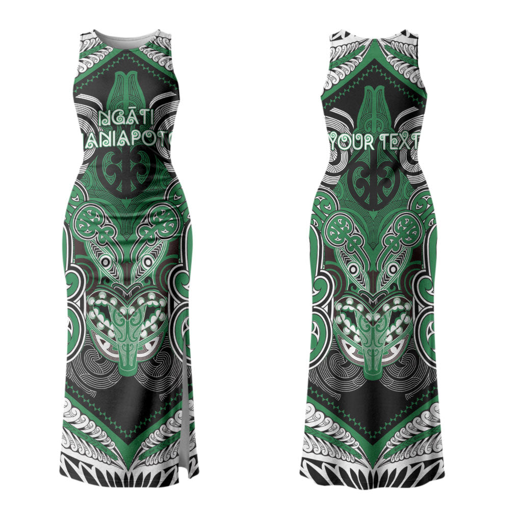 Aotearoa Iwi Ngati Maniapoto Personalised Couples Matching Tank Maxi Dress and Long Sleeve Button Shirt Maori Kowhaiwhai Pattern