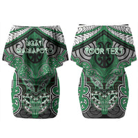 Aotearoa Iwi Ngati Maniapoto Personalised Family Matching Off Shoulder Short Dress and Hawaiian Shirt Maori Kowhaiwhai Pattern